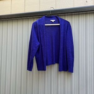 Cobalt blue Eileen Fisher cardigan sweater